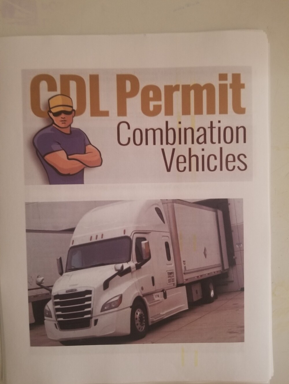 CDL Permit Study Guide - Combination Vehicles (White)